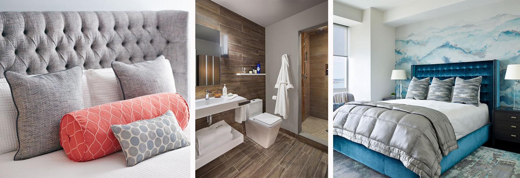 卧室和浴室设计由Interiology Design Co .设计.